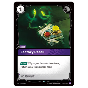 Factory Recall SFD 135/221 UC