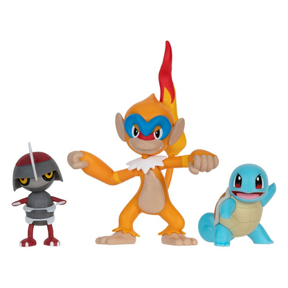 Pokémon Battle 3-Pack Set Pawniard, Squirtle #1, & Monferno 5 cm