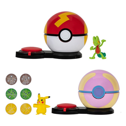 Pokémon Pikachu (female) with Fast Ball vs Treecko with Heal Ball - Surprise Attack Game