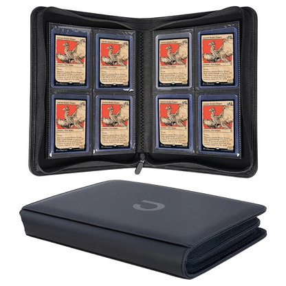 Premium 4-Pocket Toploader Binder - Black (128 Cards)