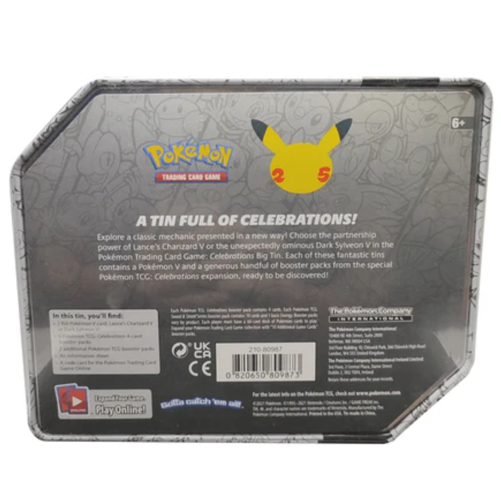 Pokemon Sword & Shield: Celebrations Dark Sylveon V Big Tin (8 Pac