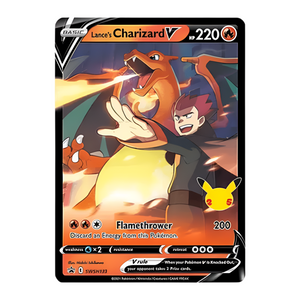 Pokemon Sword &amp; Shield: Celebrations Lance's Charizard V Big Tin (8 Pack) (ENG)