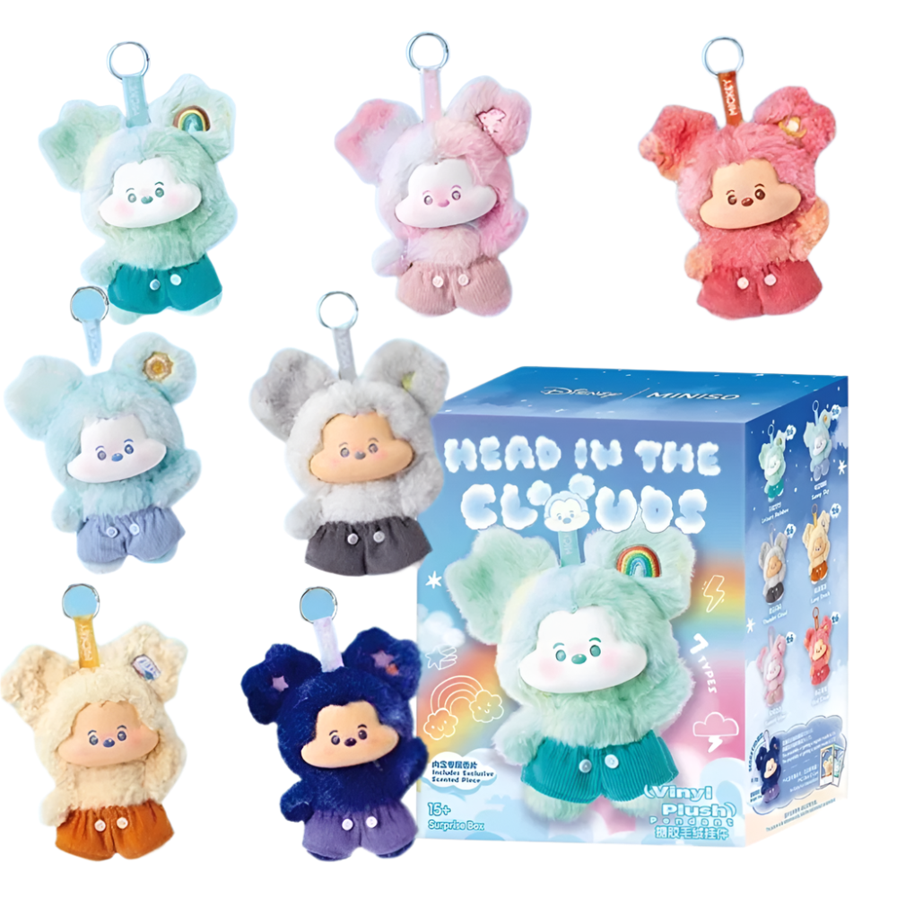 MINISO: DISNEY Mickey Head In Clouds Vinyl Plush Pendant Blind Box MINISO: DISNEY Mickey Head In Clouds Vinyl Plush Pendant Blind Box