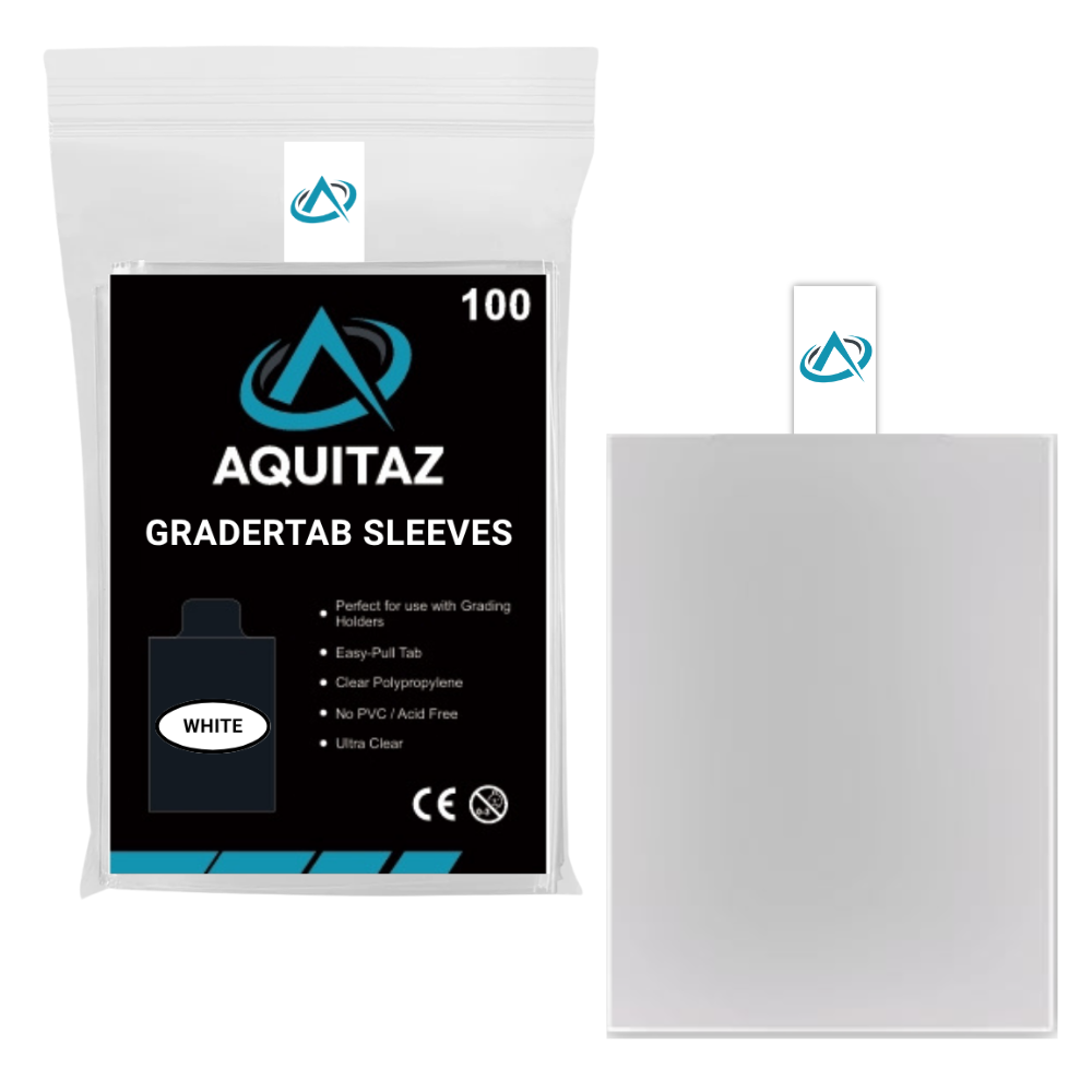 Aquitaz GraderTab - Pull Tab Card Sleeves White (100pcs)