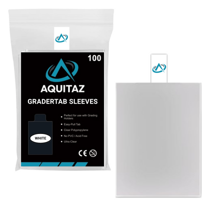 Aquitaz GraderTab - Pull Tab Card Sleeves White (100pcs)