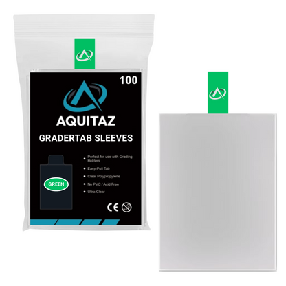 Aquitaz GraderTab - Pull Tab Card Sleeves Green (100pcs)