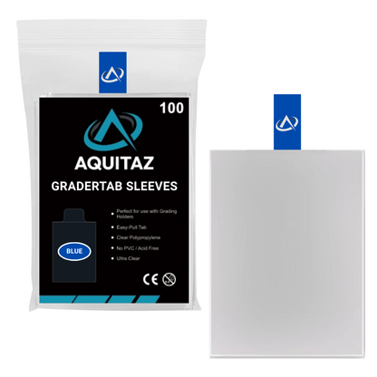 Aquitaz GraderTab - Pull Tab Card Sleeves Blue (100pcs) 