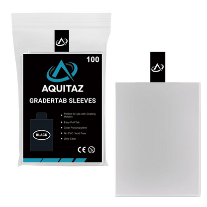 Aquitaz GraderTab - Pull Tab Card Sleeves Black (100pcs)