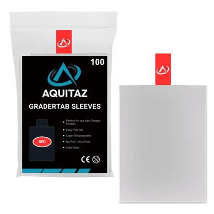 Aquitaz GraderTab - Pull Tab Card Sleeves Red (100pcs)