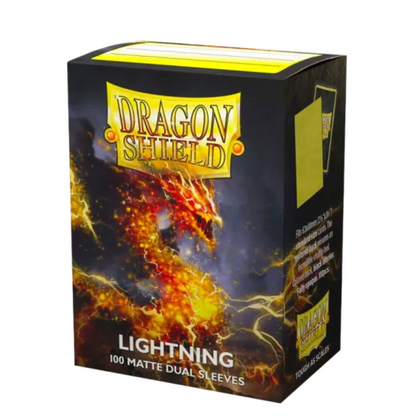Dragon Shield: Yellow Lightning & Black Standard Size Matte Dual Sleeves (100 ST)