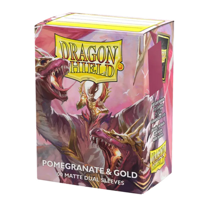 Dragon Shield: Metallic Red & Gold Standard Size Matte Dual Sleeves (100 ST)