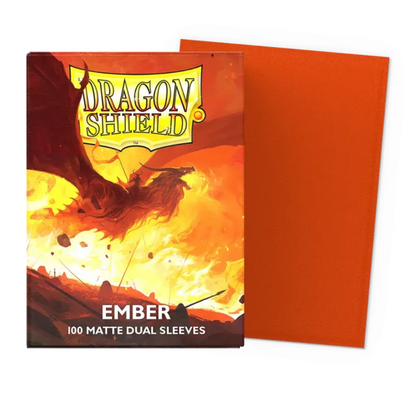 Dragon Shield: Orange Ember & Black Standard Size Matte Dual Sleeves (100 ST)