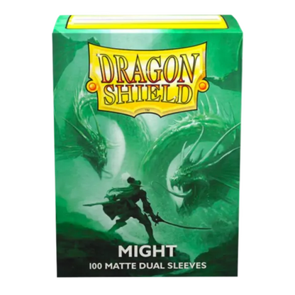 Dragon Shield: Might Green & Black Standard Size Matte Dual Sleeves (100 ST)