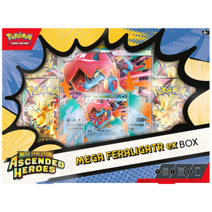 Pokémon Mega Evolution: Ascended Heroes Mega Feraligatr ex Collection Box (4 Pack) (ENG) (damaged)