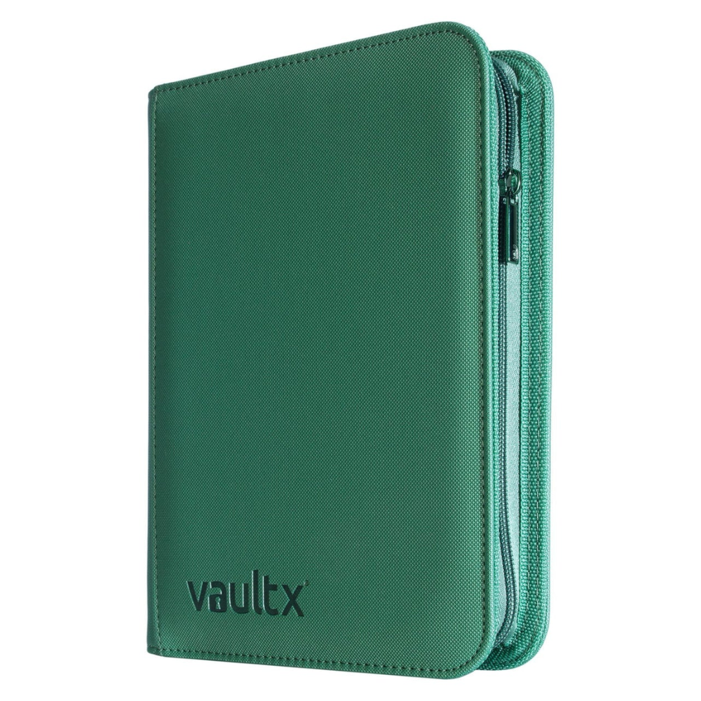 Vault X: EXO-TEC Metallic Zip Binder  4 Pockets (Green) (160 Cards)