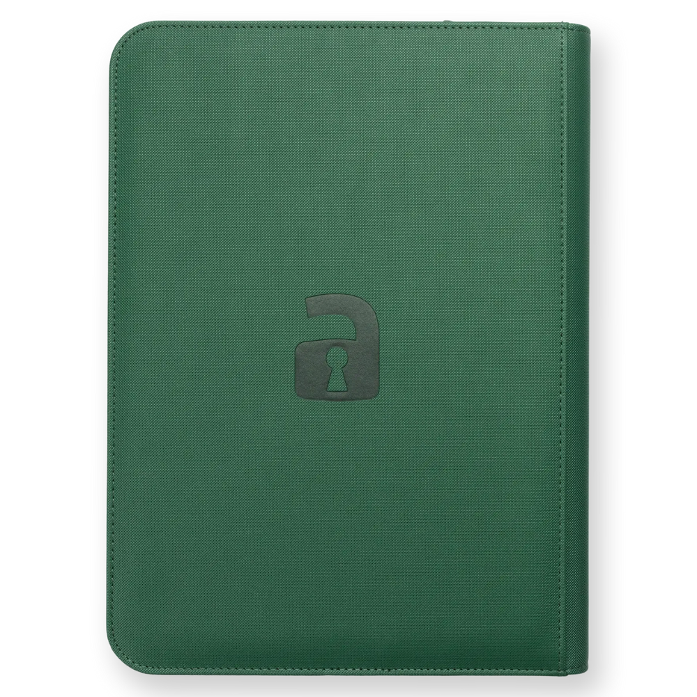 Vault X: EXO-TEC Metallic Zip Binder – 9 Pockets (Green) (360 Cards)
