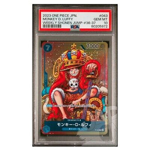 PSA 10 Monkey D.Luffy P-043 Weekly Shonen Jump Promo - One Piece Kort