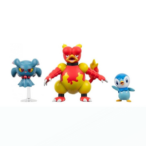 Pokémon Piplup, Misdreavus, Magmar (3 Pack) Stridsfigurer - 5cm