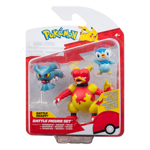 Pokémon Battle 3-Pack Set Piplup, Misdreavus, Magmar 5 cm